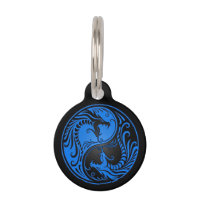 Blue and Black Yin Yang Dragons