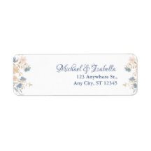 Blue and Blush Rose Watercolor with Greenery