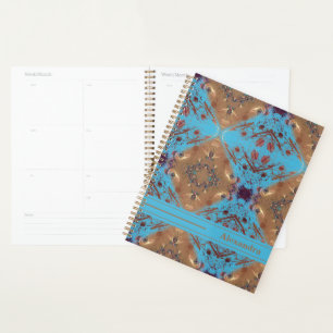 Blue and Bronze Personalized Planner