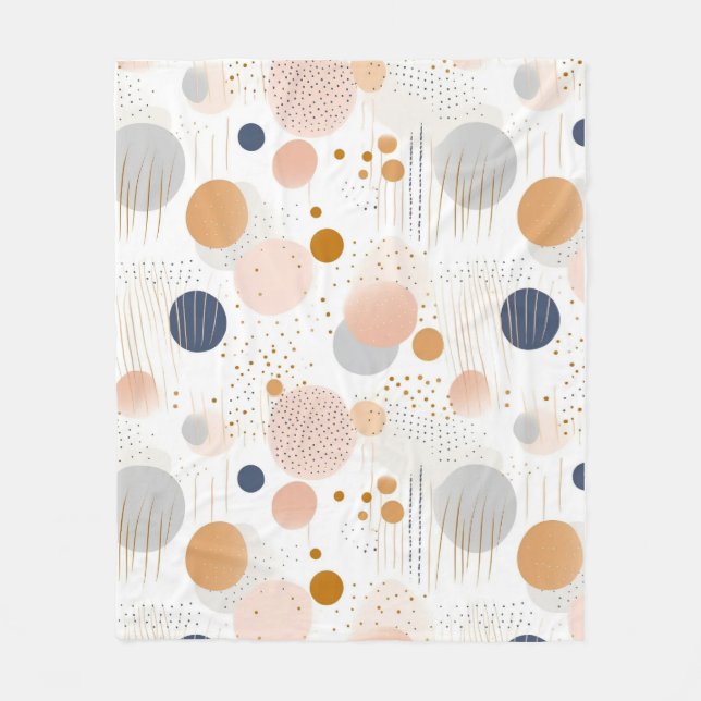 Blue and Brown Abstract Colour DesignFleece Blanke Fleece Blanket (Front)