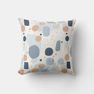 Blue and Brown Abstract Colour DesignFleece Blanke Throw Pillow