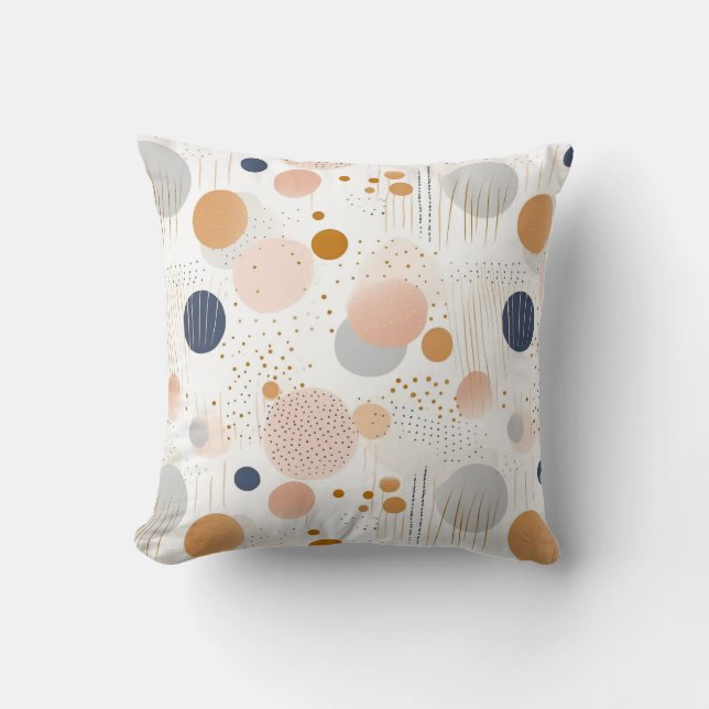 Blue and Brown Abstract Colour DesignFleece Blanke Throw Pillow (Front)