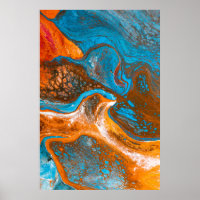 Blue and brown abstract painting
