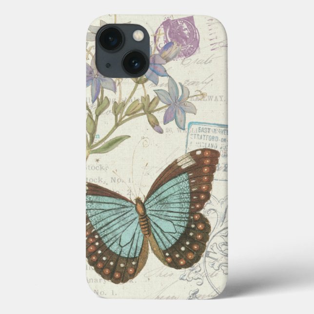 Blue and Brown Butterfly Case-Mate iPhone Case (Back)