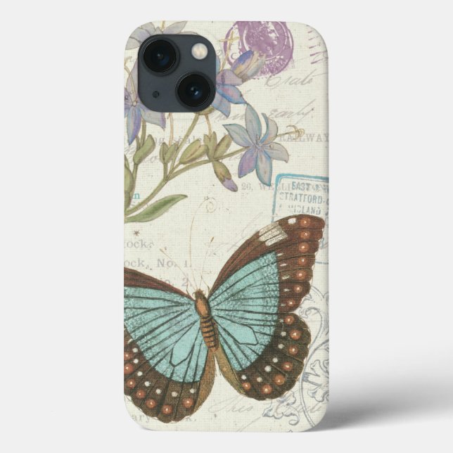Blue and Brown Butterfly Case-Mate iPhone Case (Back)