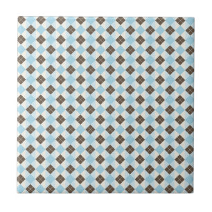 Blue and Brown Classic Argyle Pattern Tile
