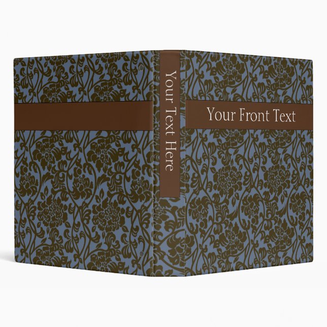 Blue and Brown Damask Binder (Background)