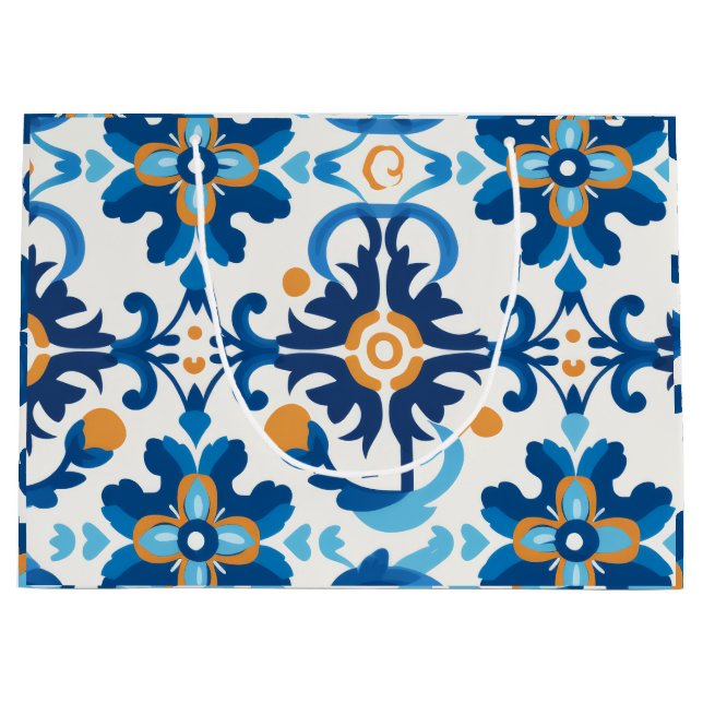 Blue and Brown Decorative Gift Bag (Front)