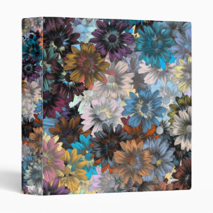 Blue and brown floral binder