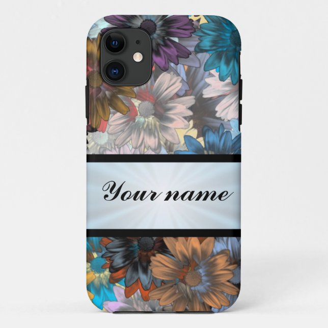 Blue and brown  floral pattern Case-Mate iPhone case (Back)
