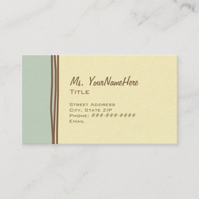 Blue and Brown Flower Business Card (Front)