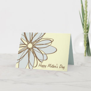 Blue and Brown Flower Mother's Day Card