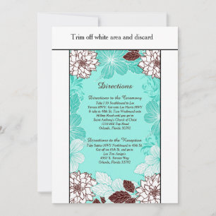 Blue and Brown Flowers 3.5x6 Directions Card