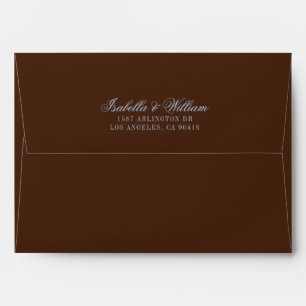 Blue and Brown Luxury Old Money Wedding Envelope