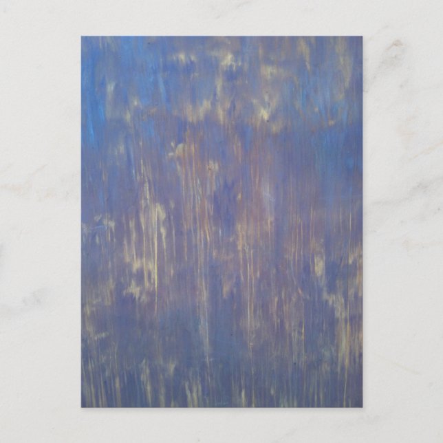 Blue and Brown Original Textured Painting Postcard (Front)