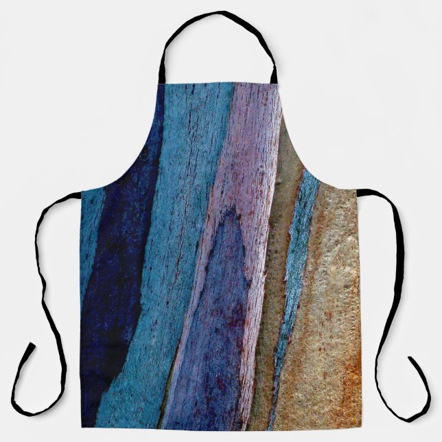 Blue and brown painted surface apron (Front)