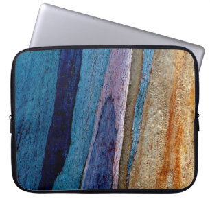 Blue and brown painted surface laptop sleeve
