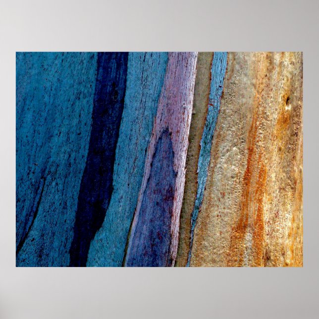 Blue and brown painted surface poster (Front)