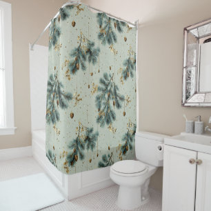 Blue and Brown Pinecone Winter Pattern