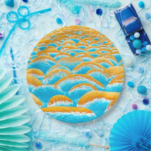 Blue and Brown Rockscape Paper Plate (Party)