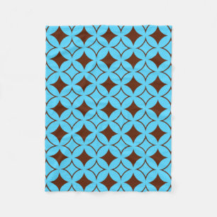 Blue and brown shippo fleece blanket