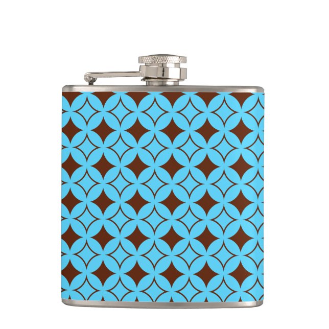 Blue and brown shippo hip flask (Front)