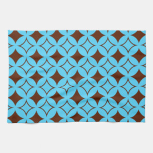 Blue and brown shippo kitchen towel