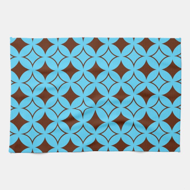 Blue and brown shippo kitchen towel (Horizontal)