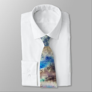 Blue and brown stained texture in a rough woody    tie