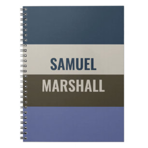 Blue and Brown  Stripes Pattern  Notebook