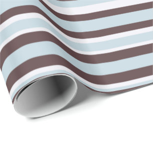 Blue And Brown Stripes Wrapping Paper