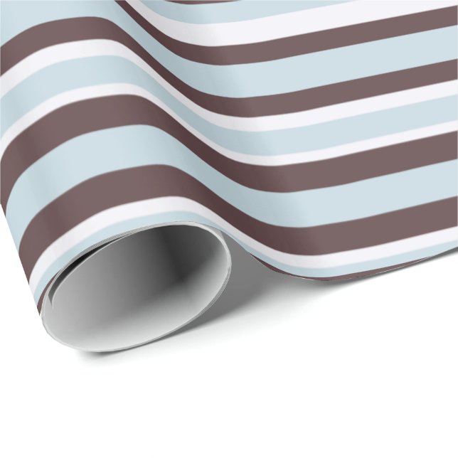 Blue And Brown Stripes Wrapping Paper (Roll Corner)
