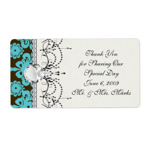 blue and brown swirl ornate damask