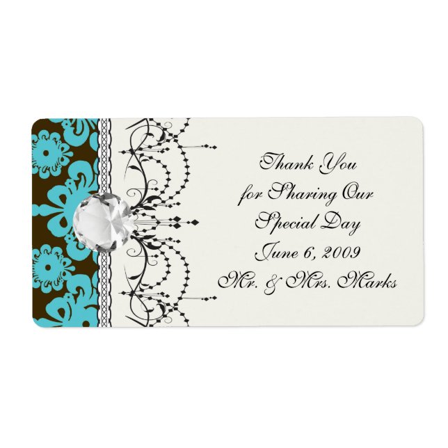 blue and brown swirl ornate damask (Front)