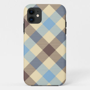Blue And Brown Tartan plaid iPhone 11 Case