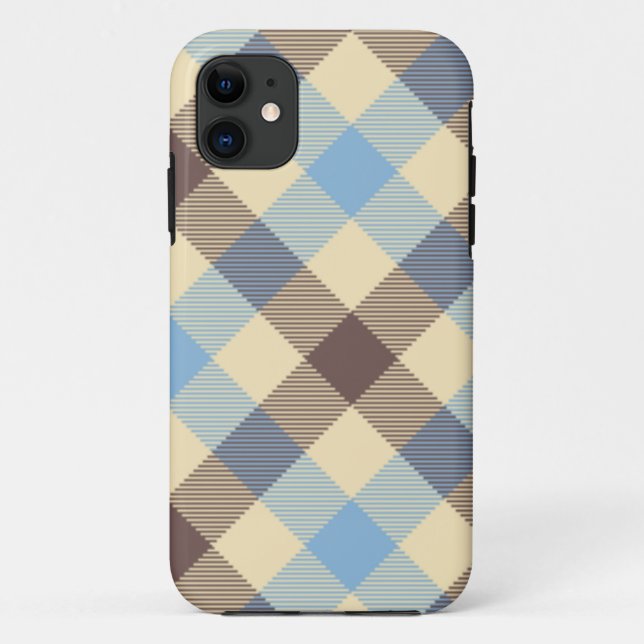 Blue And Brown Tartan plaid Case-Mate iPhone Case (Back)