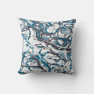 Blue and Brown Throw Pillow