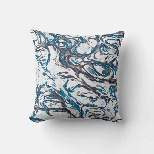 Blue and Brown Throw Pillow (Front)