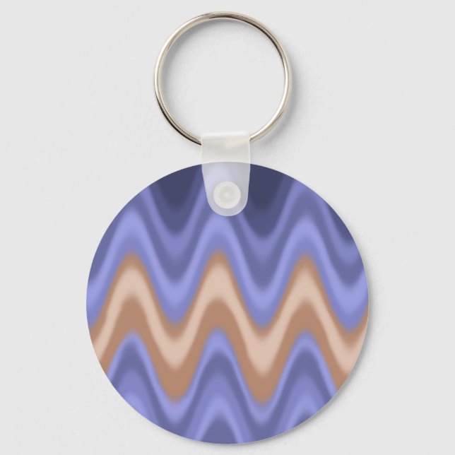 Blue and Brown Waves Keychain (Front)