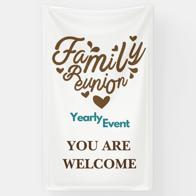 blue and brown yearly event reunion banner (Vertical)