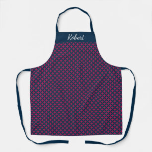 Blue and Burgundy Custom Name Apron