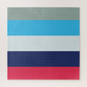 Blue And Burgundy Stripes Jigsaw Puzzle