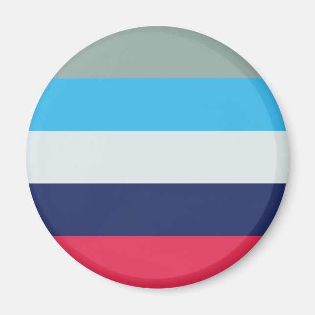 Blue And Burgundy Stripes Magnet (Front)