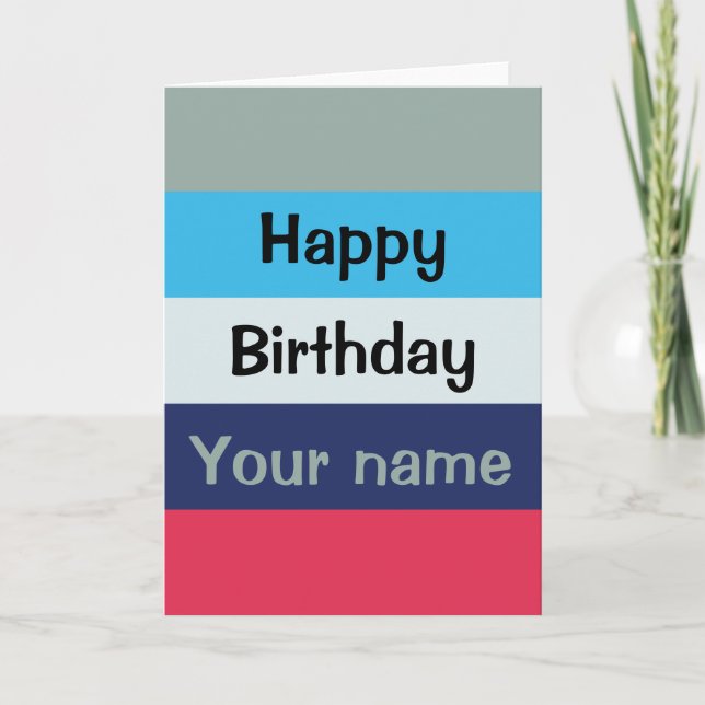 Blue And Burgundy Stripes Note Card (Front)