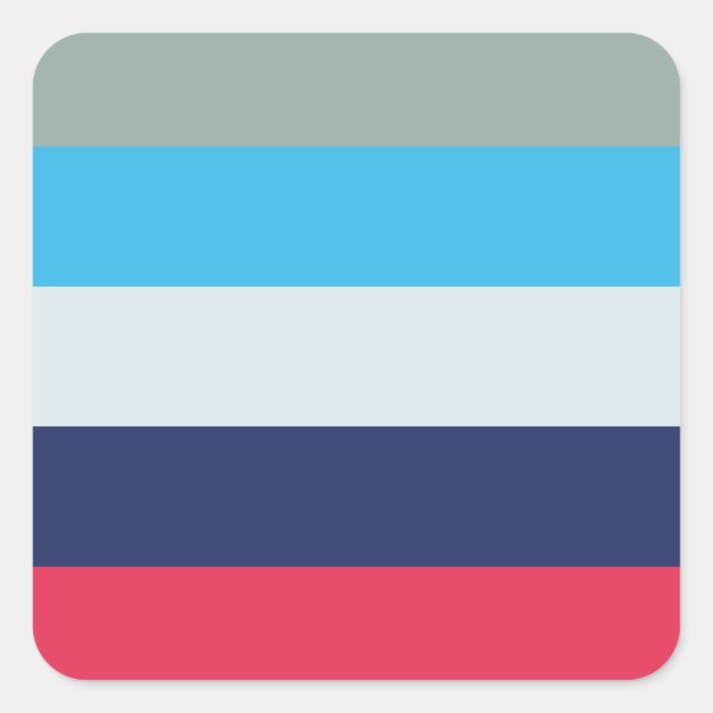 Blue And Burgundy Stripes Square Sticker (Front)