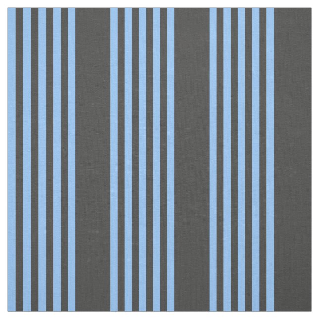 Blue and charcoal five stripe pattern fabric (Swatch)
