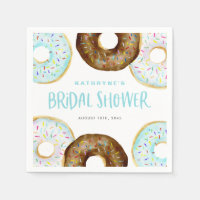 Blue and Chocolate Sprinkle Doughnuts Bridal Showe