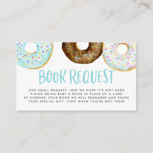 Blue and Chocolate Watercolor Doughnuts Book Reque Enclosure Card