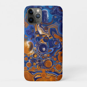 Blue and Copper Abstract Modern Art  iPhone 11 Pro Case