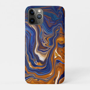 Blue and Copper Abstract Modern Art   iPhone 11 Pro Case